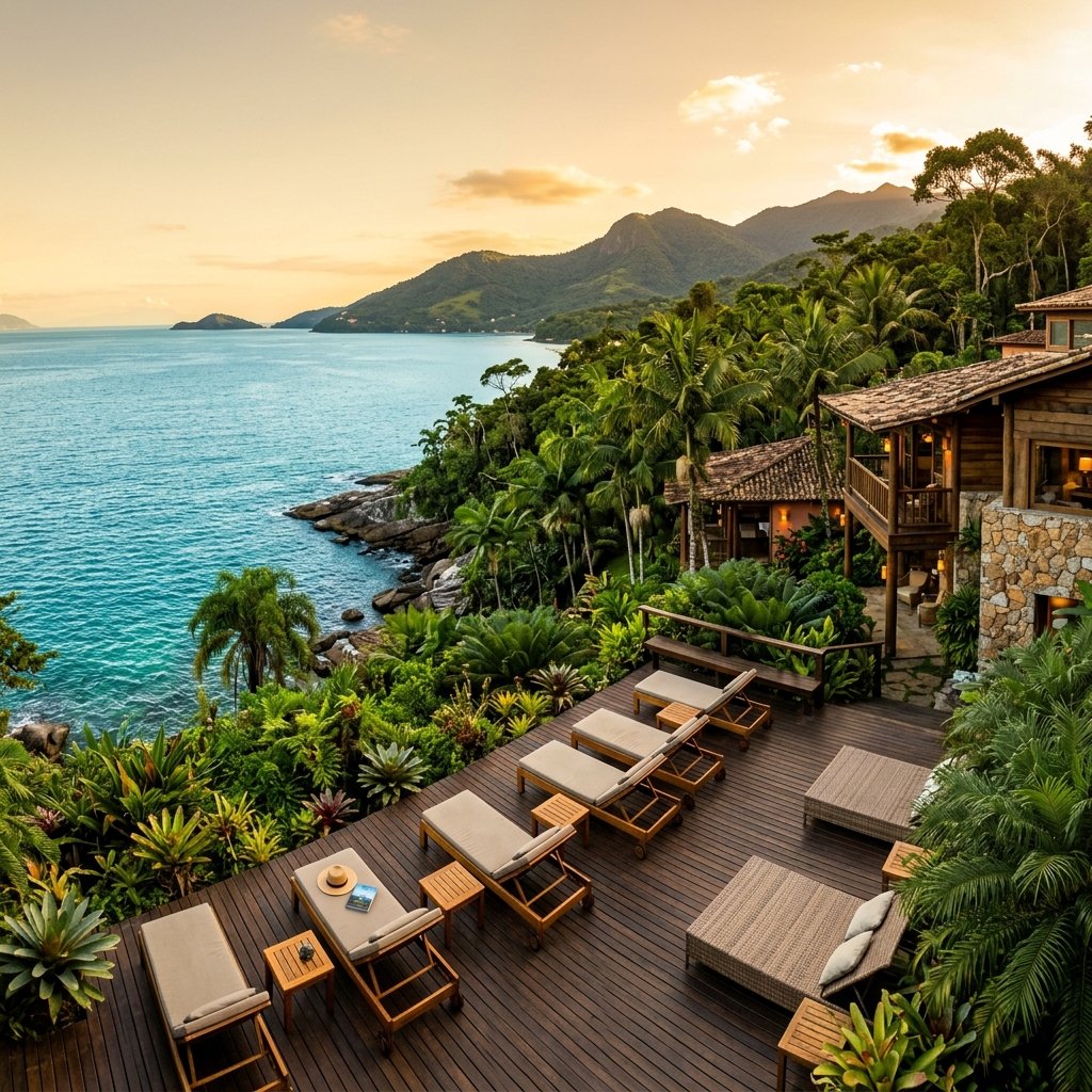 Vista da Pousada Refúgio das Ondas em Ilhabela